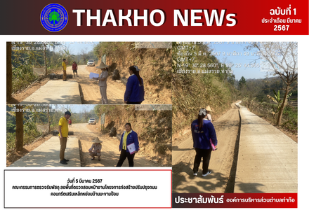 คณะกรรมการตรวจรับพัสดุ ลงพื้นที่ตรวจสอบหน้างานโครงการก่อสร้างปรับปรุงถนนคอนกรีตเสริมเหล็กหย่อมบ้านมะขามป้อม